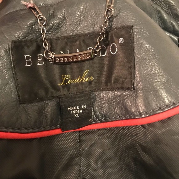 Bernardo Leather Green / Grey Leather & Suede Moto Jacket XL - Picture 4 of 6